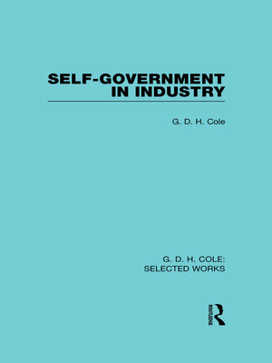cover image of Self-Government in Industry